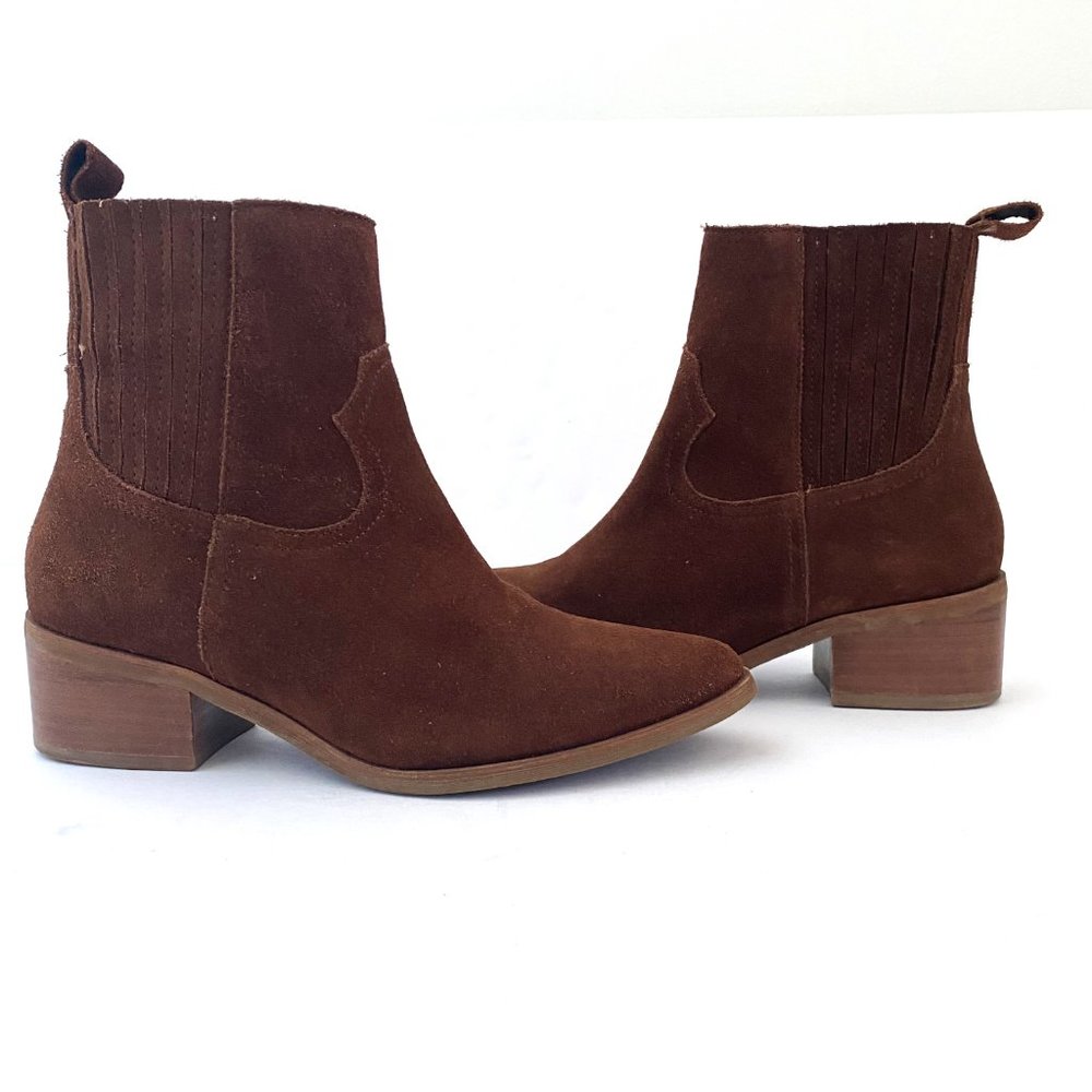 Steven By Steve Madden Brown Wayland Western Sued… - image 3